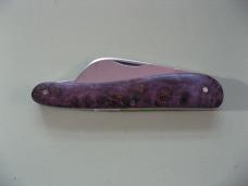   DANIELS FAMILY KNIFE BRANDS-TITUSVILLE CUTLERY-ROOSTER COMB PROTO PURPLE BURL SHADOW