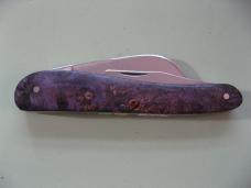   DANIELS FAMILY KNIFE BRANDS-TITUSVILLE CUTLERY-ROOSTER COMB PROTO PURPLE BURL SHADOW