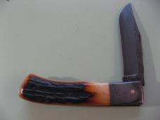 DANIELS FAMILY KNIFE BRANDS-EXCELSIOR KNIFE CO-ALL AMERICAN TRAPPER AMBER STAG FIRST CONCEPT PROTO