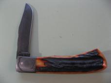 DANIELS FAMILY KNIFE BRANDS-EXCELSIOR KNIFE CO-ALL AMERICAN TRAPPER AMBER STAG FIRST CONCEPT PROTO
