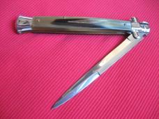 New Old Stock "INOX" 13 Inch Blonde Horn ITALIAN STILETTO Switchblade Knife