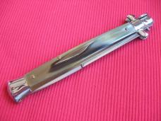 New Old Stock "INOX" 13 Inch Blonde Horn ITALIAN STILETTO Switchblade Knife