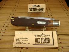 SCHRADE OLD TIMER 96OT BEARHEAD TRAPPER VINTAGE NOS USA MADE HIGH CARBON STEEL MINT POCKET KNIFE 