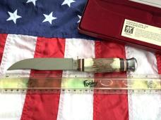 J A Henckels Fixed Blade Hunter Knife -Great Stag Handles -Gold Blade Etch #840 of 1000