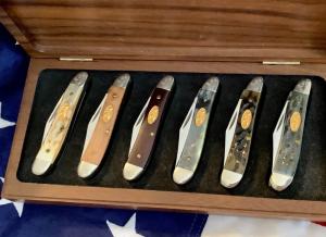 Case xx 1992 Peanut Set In a Wood Display -NOS and M/NM