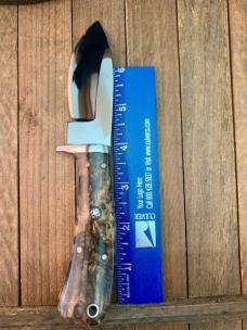 Custom Made Fixed Blade Skinner Burl Wood Handles Made by EBC in 1999