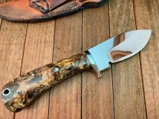 Custom Made Fixed Blade Skinner Burl Wood Handles Made by EBC in 1999