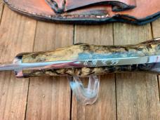 Custom Made Fixed Blade Skinner Burl Wood Handles Made by EBC in 1999