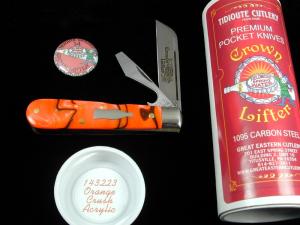 Great Eastern Cutlery GEC Smooth Orange Crush Acrylic Crown Lifter Knife 1 of 343 NIT 143223 USA