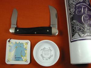 Titusville Cutlery 2024 Smooth Gabon Ebony Wood Rooster Comb Farmer Knife Rare 1 of 70 COA USA 5
