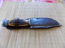 Vintage Stag KA-BAR Fixed blade skinner knife & Original stamped leather Sheath