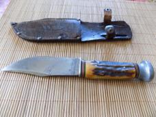 Vintage Stag KA-BAR Fixed blade skinner knife & Original stamped leather Sheath