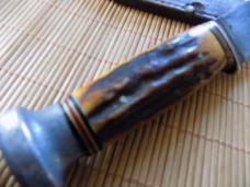 Vintage Stag KA-BAR Fixed blade skinner knife & Original stamped leather Sheath
