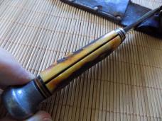 Vintage Stag KA-BAR Fixed blade skinner knife & Original stamped leather Sheath