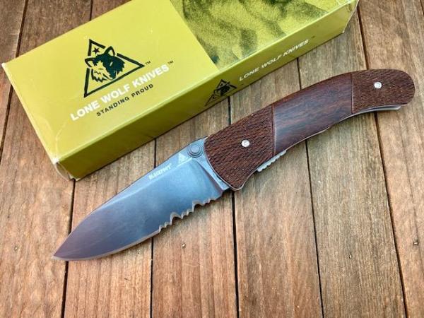 Lone Wolf Blackfoot Cocobolo CPM-S30V Steel Partial Serrated USA Made Lone Wolf Blackfoot Cocobolo CPM-S30V Steel Partial Serrated USA Made