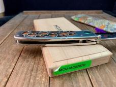 Mcusta Custom Premier Series Abalone Inlay in Wood 33 Layer San Mai Damascus VG-10 Seki Japan