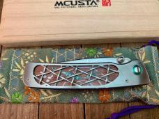 Mcusta Custom Premier Series Abalone Inlay in Wood 33 Layer San Mai Damascus VG-10 Seki Japan