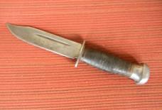 Vintage Fixed Blade Hunting Knife With Leather Sheath