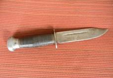 Vintage Fixed Blade Hunting Knife With Leather Sheath