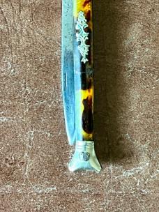 Mini Antique Chatellerault Folding Knife, Tortoise Shell, France