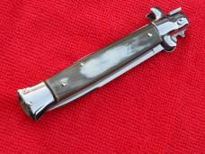  9"  Italian Stiletto Blond-Horn Handles- SS Flat Swedge Grind Blade