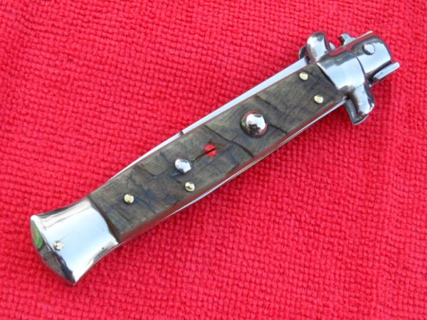 9" Italian Stiletto Rams-Horn Handles- Traditional SS Bayonet Grind Blade 9" Italian Stiletto Rams-Horn Handles- Traditional SS Bayonet Grind Blade