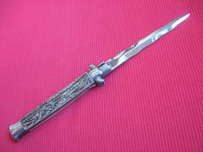 Vintage Italian 1980's 11" WHITE STAG KRISS Stiletto Switchblade Knife.