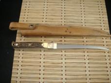 SCHRADE+ UNCLE HENRY 167 FULL TANG FISH FILET KNIFE USA MADE AND ORIGINAL LOOPED LEATHER BELT SHEATH