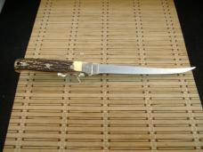 SCHRADE+ UNCLE HENRY 167 FULL TANG FISH FILET KNIFE USA MADE AND ORIGINAL LOOPED LEATHER BELT SHEATH