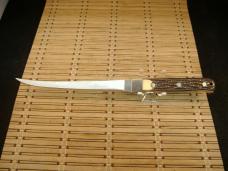 SCHRADE+ UNCLE HENRY 167 FULL TANG FISH FILET KNIFE USA MADE AND ORIGINAL LOOPED LEATHER BELT SHEATH