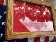 Bulldog Brand Super nice wood knife display 18”x12”