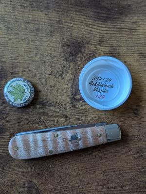 Great Eastern Cutlery, GEC - TKC SFO Fiddleback Maple(394124) As New in The Tube.