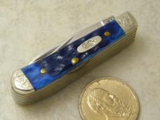 Case XX USA 4 Dot 65154 Blue Bone "Tiny Beast"  5 Blade Knife 