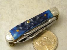 Case XX USA 4 Dot 65154 Blue Bone "Tiny Beast"  5 Blade Knife 