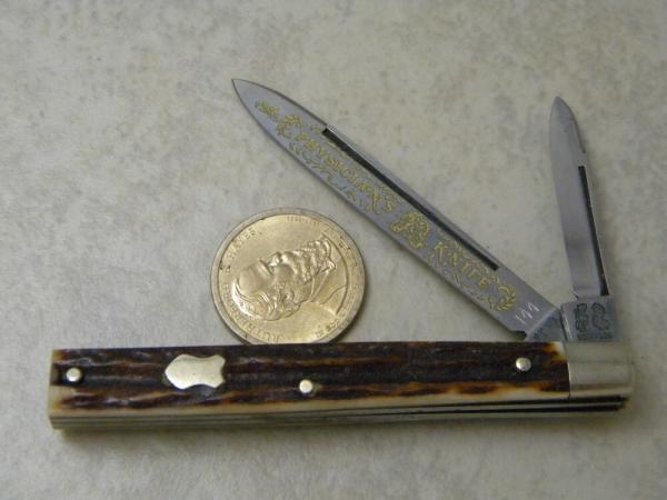 Fightn Rooster Frank Buster Cut Co Germany Stag Physician's Knife