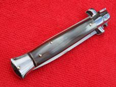 New 9" Renzo Beltrame Italian Stiletto Blond-Horn Handles- SS Flat Swedge Grind Blade III