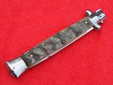  New 11"  Italian Stiletto Rams-Horn Handles- SS Flat Swedge grind Blade