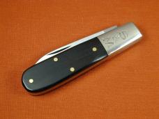 Schatt & Morgan Ebony Wood Barlow Knife By Cooper Cutlery Rare 69 S&M E Made In USA S&W Tang Stamp