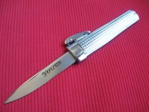 Older Chrome Plated Gravity Machined Handle OTF Knife