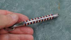 Imperial 46-56 Red White And Blue Striped texas Toothpick 4 3/8" Closed Bail Factory Edge Near Mint