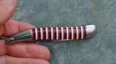 Imperial 46-56 Red White And Blue Striped texas Toothpick 4 3/8" Closed Bail Factory Edge Near Mint