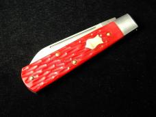 Dollar Knife Co. Red Jigged Bone with Mammoth Shield Jack Knife from Cooper Cutlery USA RJB-MS