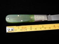 Schatt & Morgan Smooth Green Camel Bone Barlow Knife Rare 69SGCB Winchester Ohio Tang Stamp