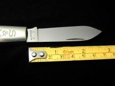 Schatt & Morgan Smooth Green Camel Bone Barlow Knife Rare 69SGCB Winchester Ohio Tang Stamp