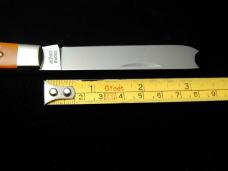 Cooper Cutlery Burnt Orange Sawcut Bone Razor Trapper Knife Made In USA 5119BOSCZ