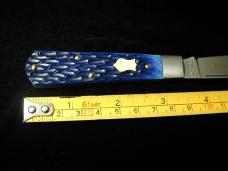 Dollar Knife Co. Blue Jigged Bone with Mammoth Shield Jack Knife from Cooper Cutlery USA BJB-MS