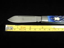 Dollar Knife Co. Blue Jigged Bone with Mammoth Shield Jack Knife from Cooper Cutlery USA BJB-MS