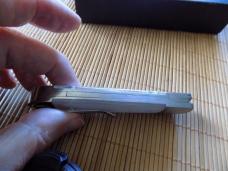 Cobra Tec Knives, Hidden Release auto Trapper Knife-White Abalone Handles With Box