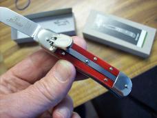 Hubertus Knife Solingen, Germany Small 08 Rare Red Smooth Bone 5 3/4 " Open Lilyput NIB