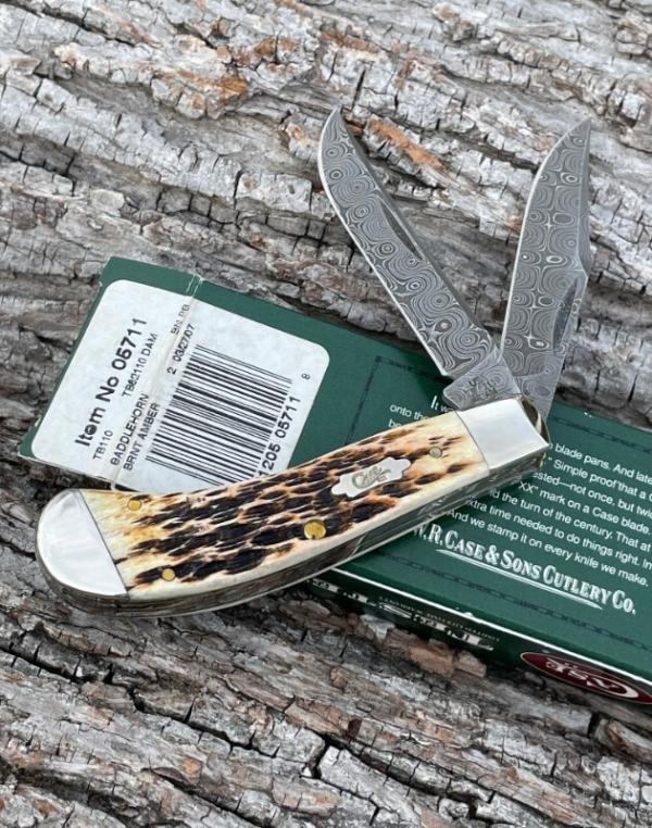 CASE XX ** 2007 RAINDROP DAMASCUS BURNT AMBER SMALL SADDLEHORN CASE XX ** 2007 RAINDROP DAMASCUS BURNT AMBER SMALL SADDLEHORN